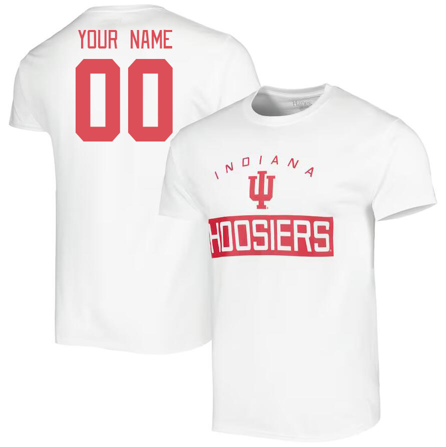 Custom Indiana Hoosiers Name And Number College Tshirt-White - Click Image to Close